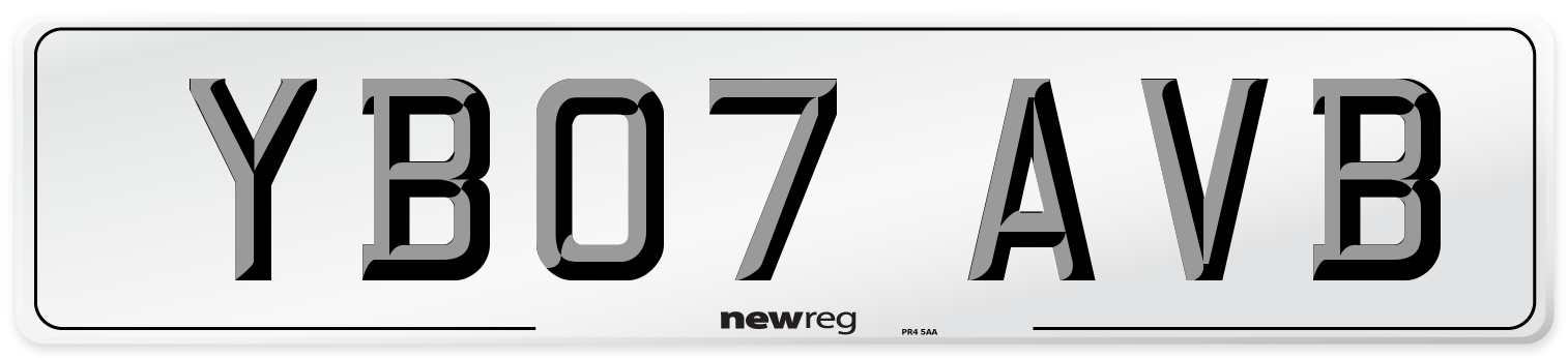 YB07 AVB Number Plate from New Reg